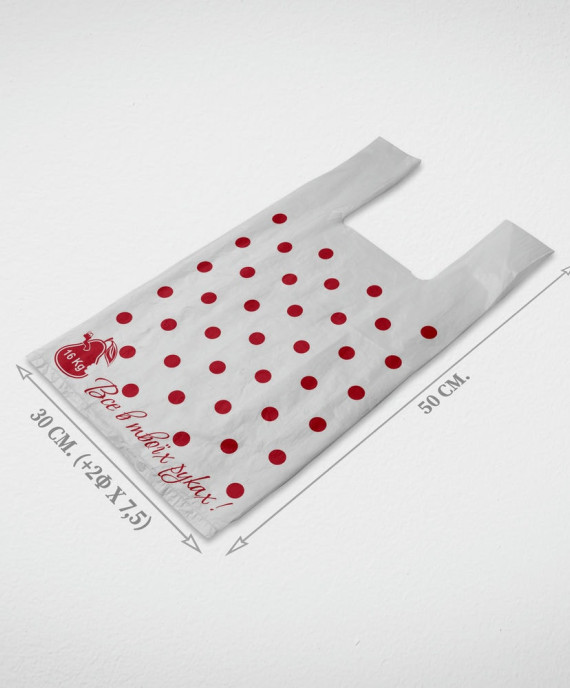 Майка з малюнком 30х50х16 "Горох", Білий (250 шт./пачка)