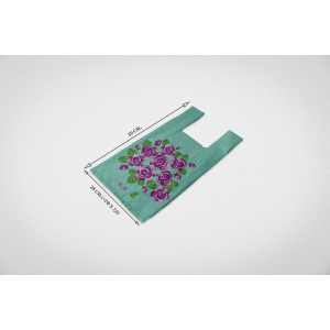 Майка з малюнком 27х50х11 "Роза", Зелений (100 шт./пачка)