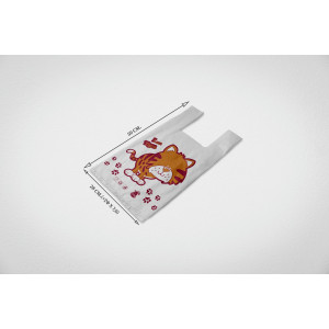 Майка з малюнком 27х50х11 "Тигра", Білий (100 шт./пачка)